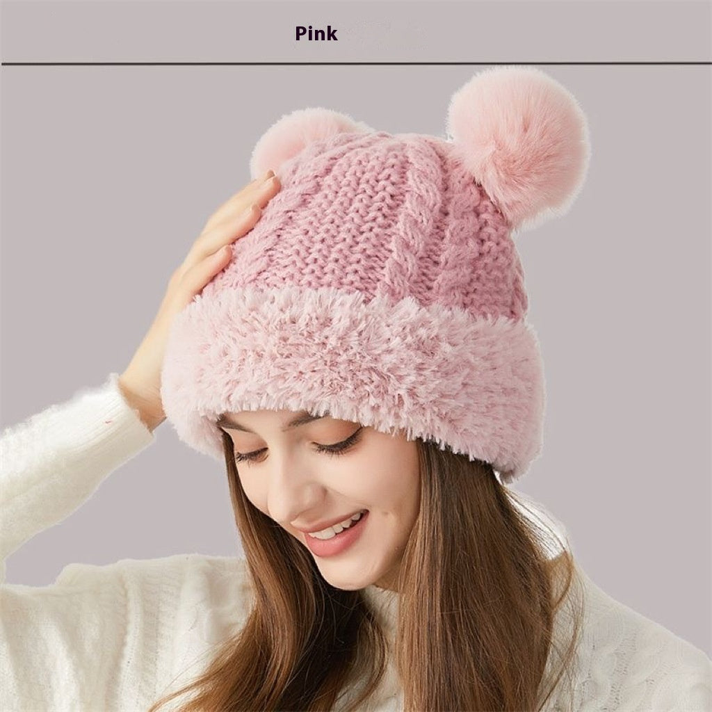 Cute Fur Knitted Winter Hat