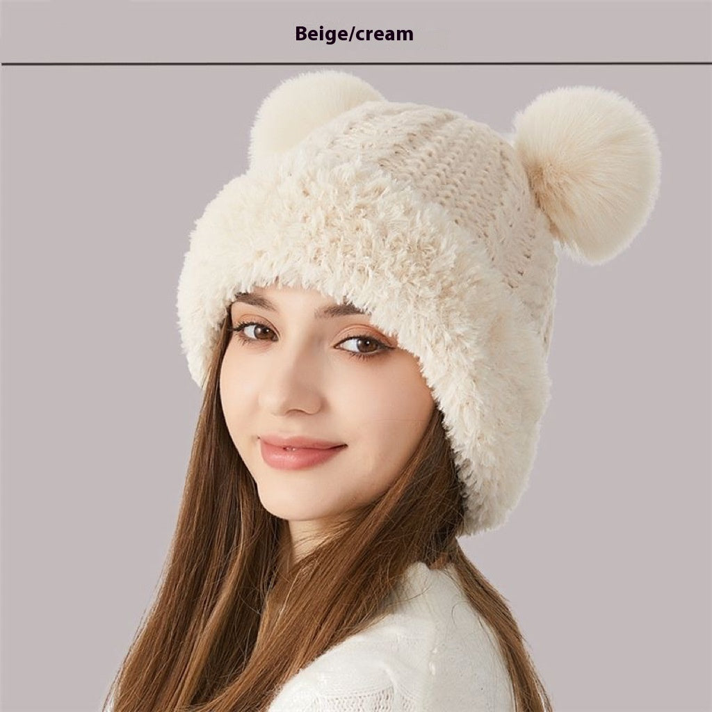 Cute Fur Knitted Winter Hat