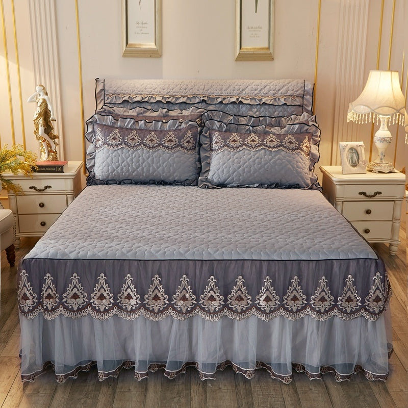 Royal Quilted Lace Bed Skirt Bed Liner
