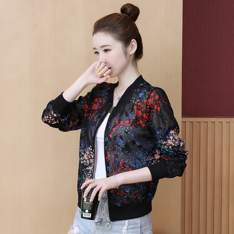 Chiffon long sleeve loose jacket