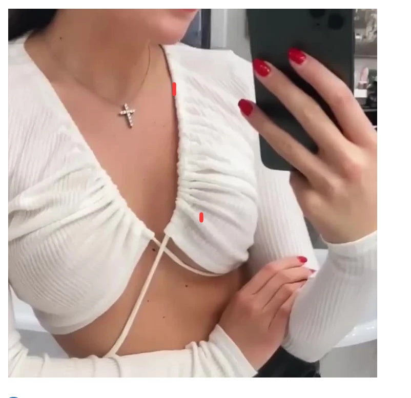 Strapless Crop Top T Shirt Women Sexy Slim-fit Short Coat - Prime Warehouse