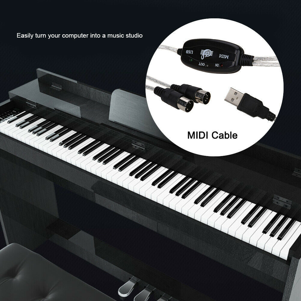 Electronic Keyboard Music Midi Adapter Cable Computer Music Editing Cable - Prime Warehouse