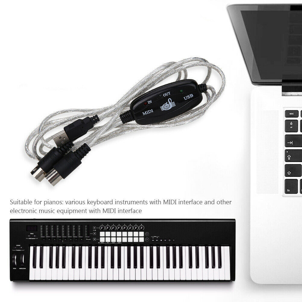Electronic Keyboard Music Midi Adapter Cable Computer Music Editing Cable - Prime Warehouse
