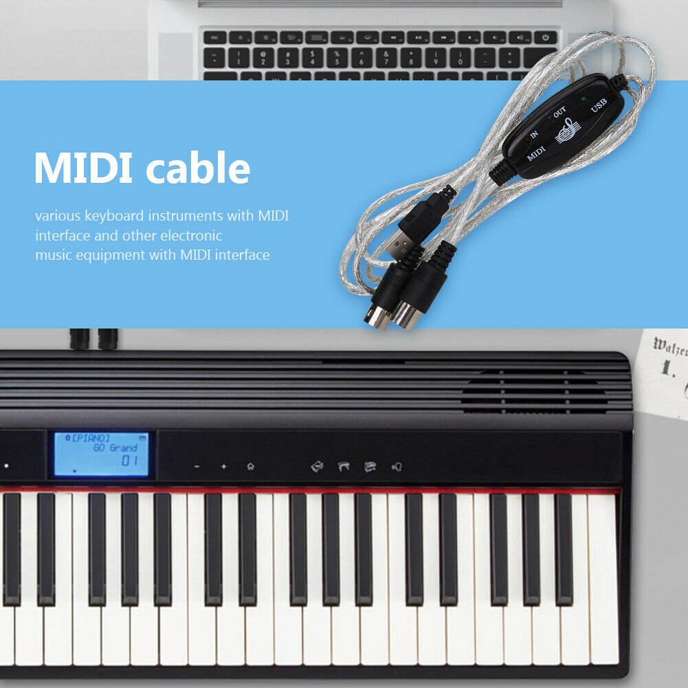 Electronic Keyboard Music Midi Adapter Cable Computer Music Editing Cable - Prime Warehouse