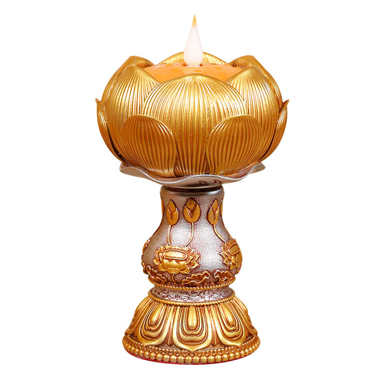 Electronic butter lamp lamp holder, lamp in front of Buddha, LED lamp, Buddha lamp, eight auspicious charging butter lamp, household - Prime Warehouse