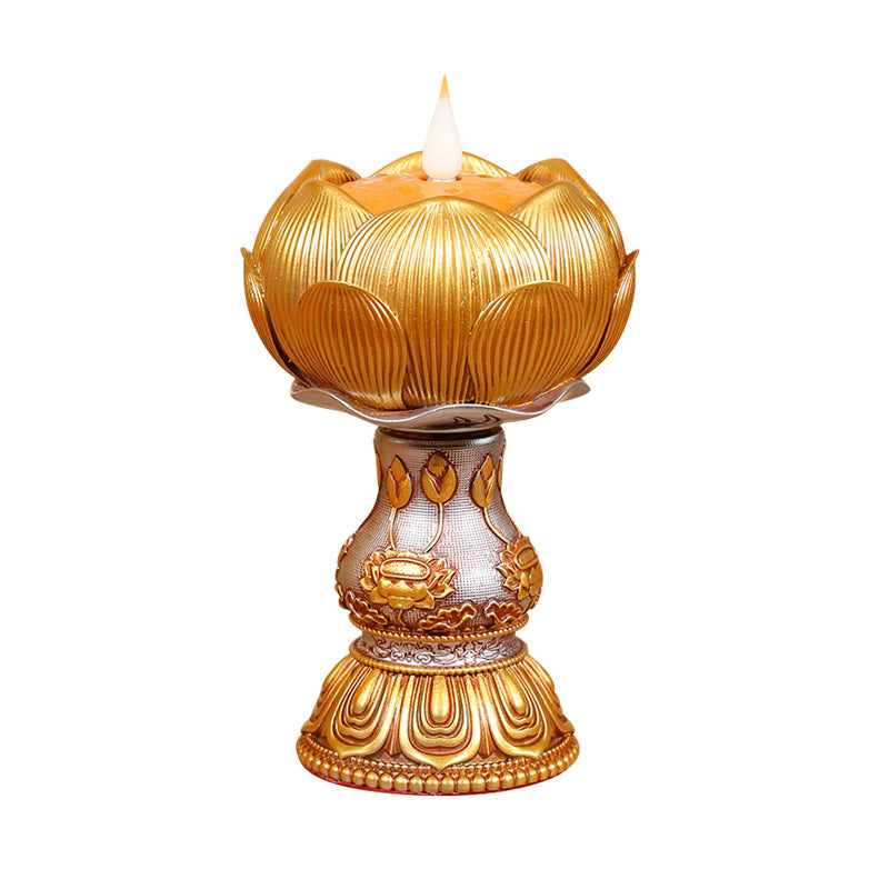 Electronic butter lamp lamp holder, lamp in front of Buddha, LED lamp, Buddha lamp, eight auspicious charging butter lamp, household - Prime Warehouse