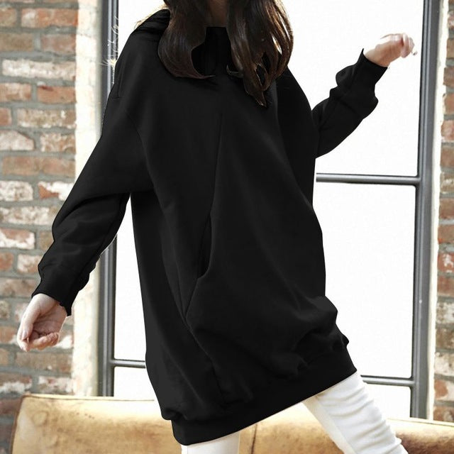 Women Casual Solid Sweatshirts Plus Size Tops Autumn - Prime Warehouse