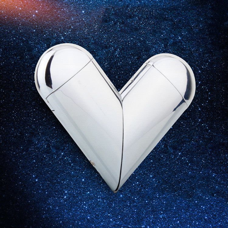 Heart Shape Gas-Electric Folding Lighter USB Electronic Charging Plasma Lighter Flame Butane Gas Lighter Gadgets For Lover - Prime Warehouse