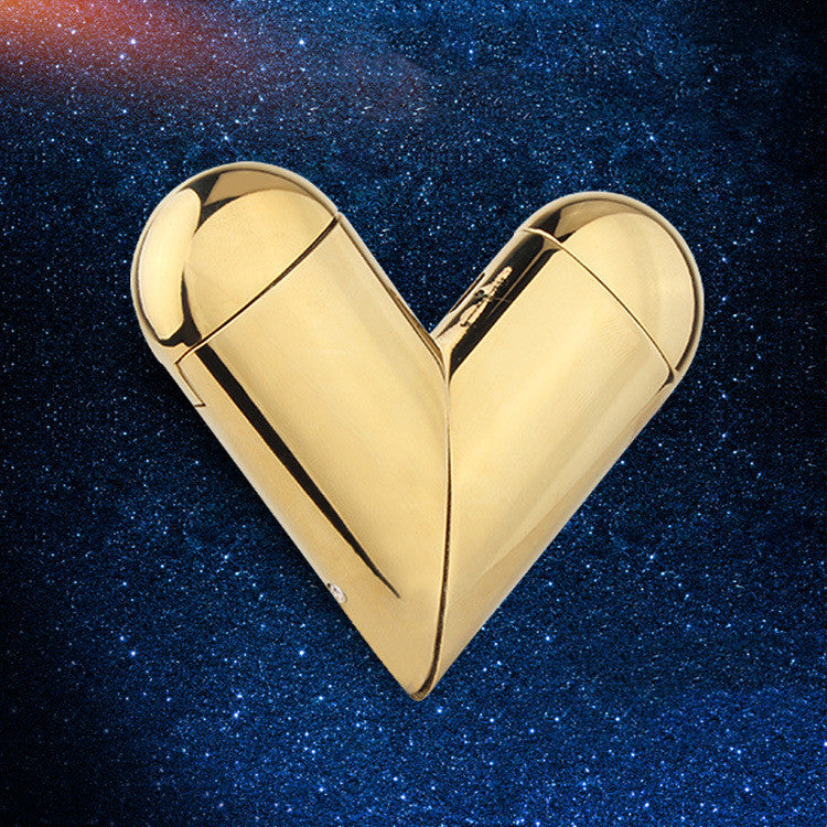 Heart Shape Gas-Electric Folding Lighter USB Electronic Charging Plasma Lighter Flame Butane Gas Lighter Gadgets For Lover - Prime Warehouse