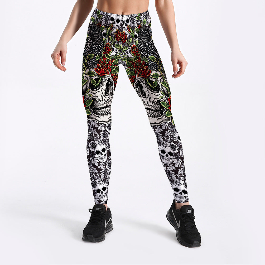RosesSkulls YogaWorkout Leggings - Prime Warehouse