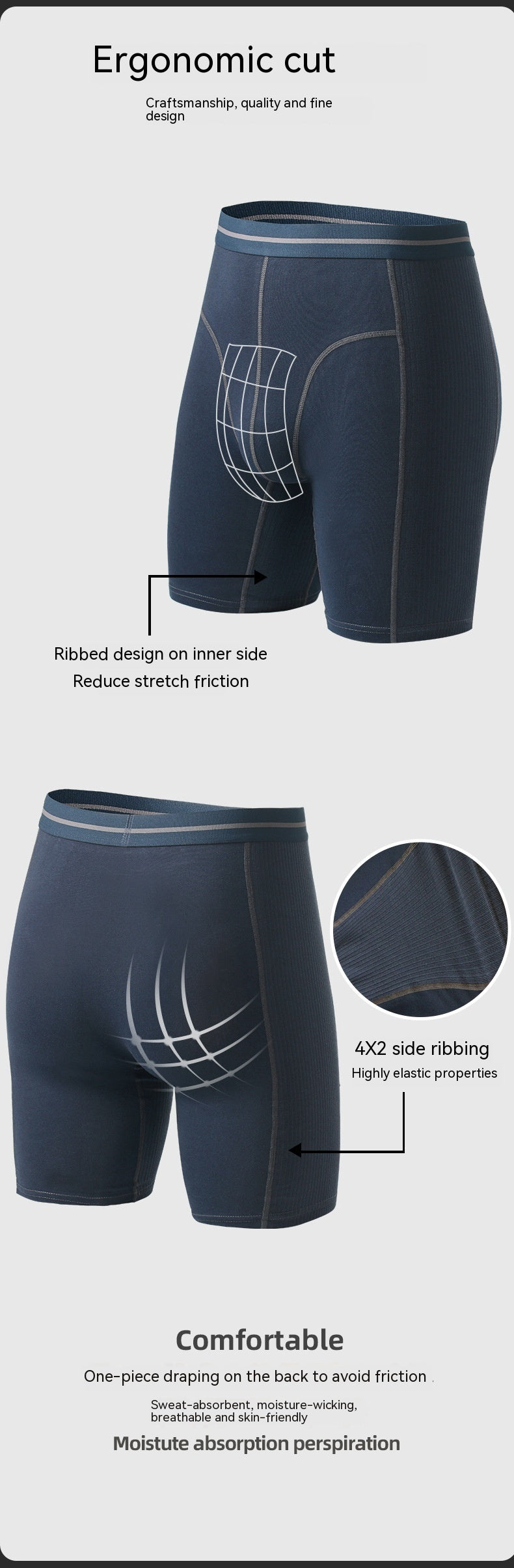 Cotton Men's Wear-resistant Sports Fitness Boxer Briefs - Prime Warehouse
