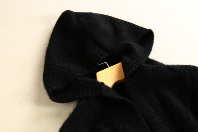 Loose wool hoodie