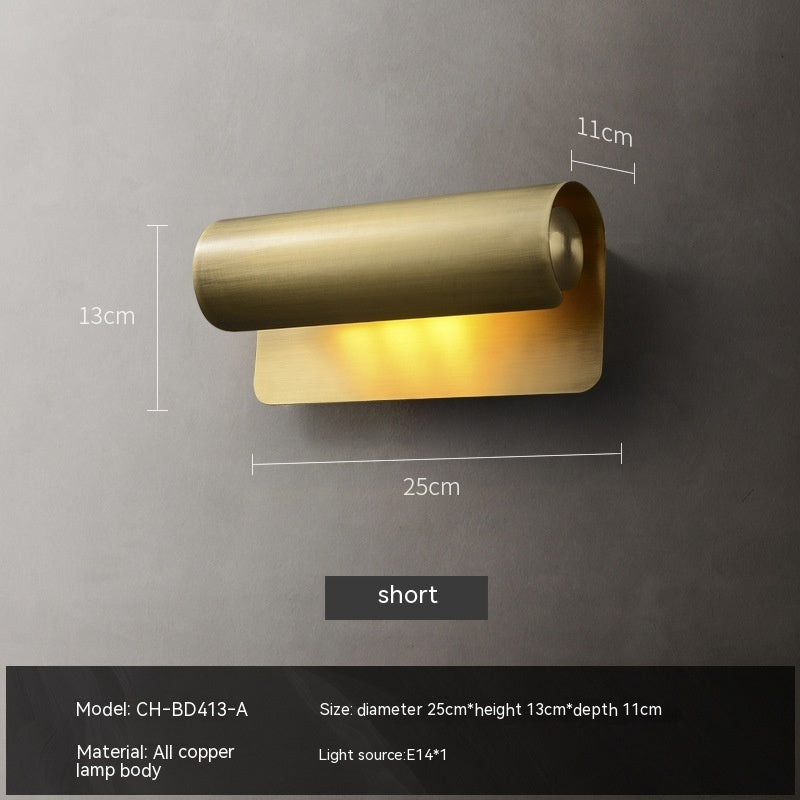 Simple Living Room Copper Wall Lamp - Prime Warehouse