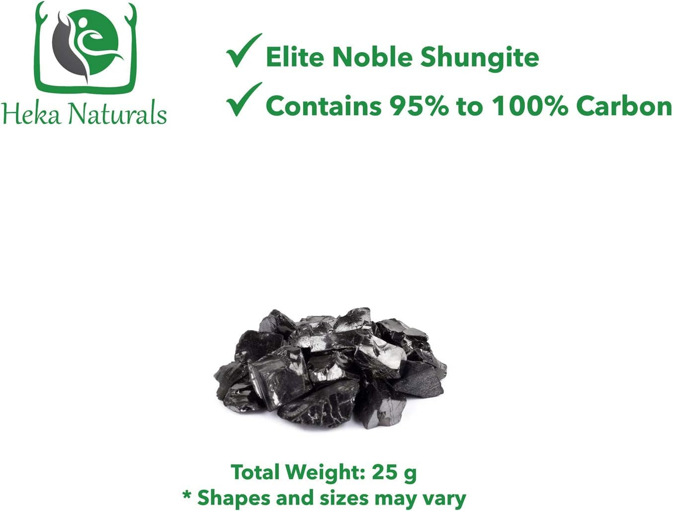 Shungite Elite Stones for Water Purification | Silvery Shine Raw Elite Noble Shungite Detoxification Stones for Water Filtering | Natural and Authentic Shungite Nuggets from Karelia (25G)
