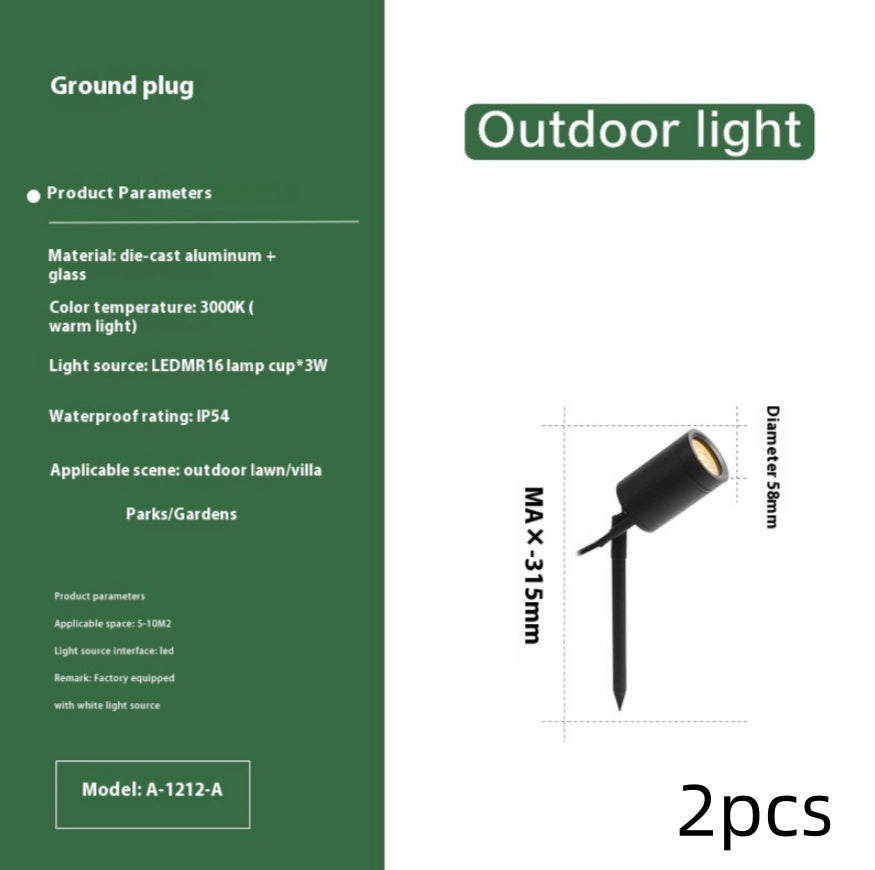 Outdoor Aluminum Ground Lamp Led Courtyard Lawn Lamp