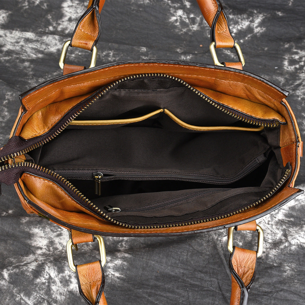 High Quality Natural Skin Tote Purse Cross Body Handbag Brush Color Women Messenger Shoulder Top Handle Genuine Leather Bags - Prime Warehouse