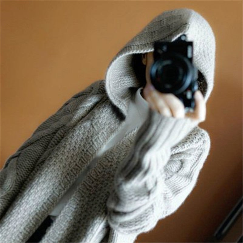 Loose wool hoodie