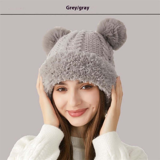 Cute Fur Knitted Winter Hat