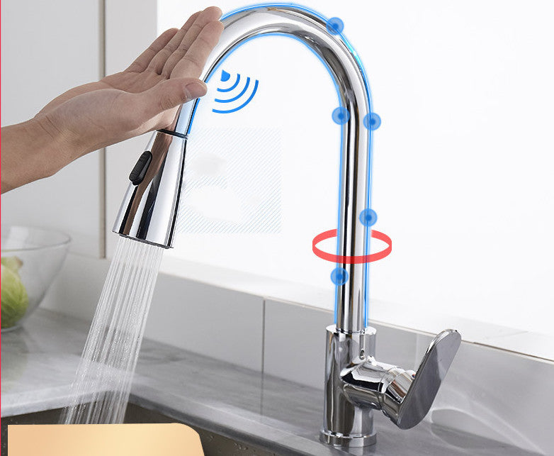 Kitchen Touch Sensor Faucet Sensor Pulls Rotates Hot And Cold