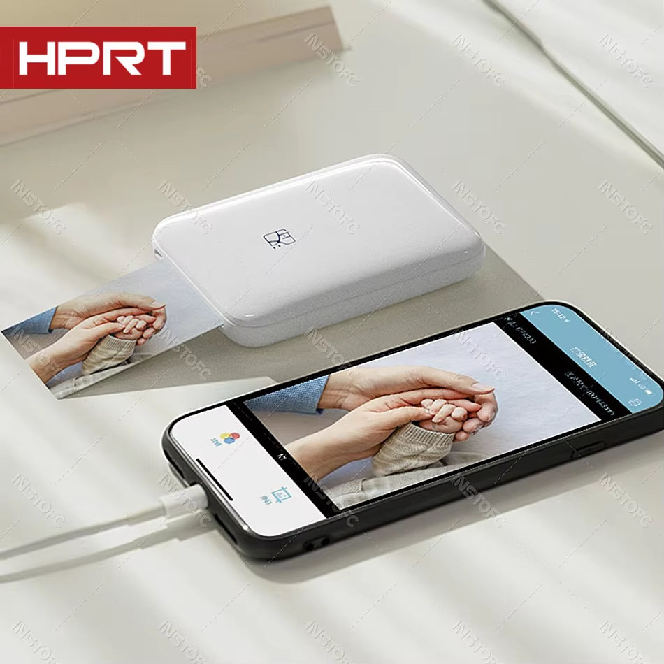 MT53 Portable Color Photo Printer for Mobile Phones - 2x3" Sticky-Backed Paper, Wi-Fi & Bluetooth Connectivity