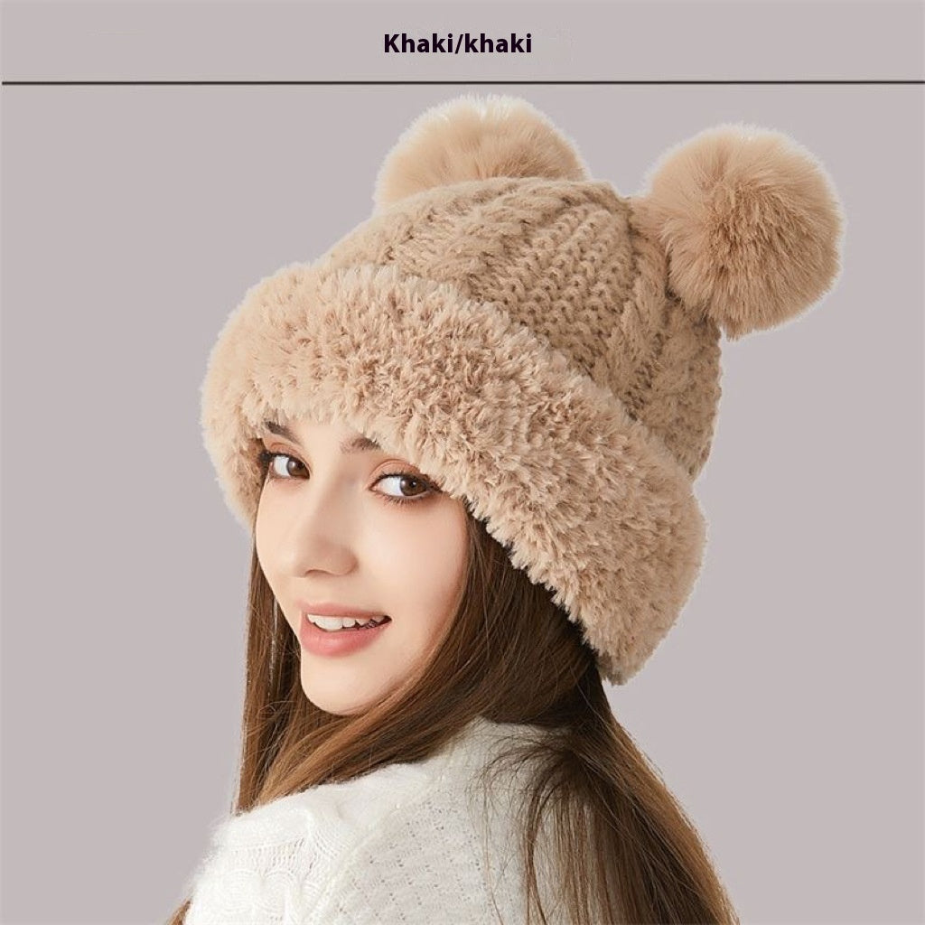 Cute Fur Knitted Winter Hat