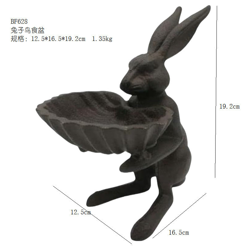 European And American Gardening Rabbit Bird Food Pot Crafts Garden Home Villa Ornaments - Prime Warehouse