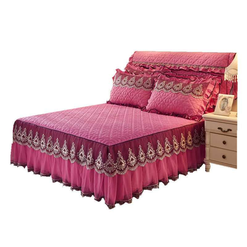 Royal Quilted Lace Bed Skirt Bed Liner