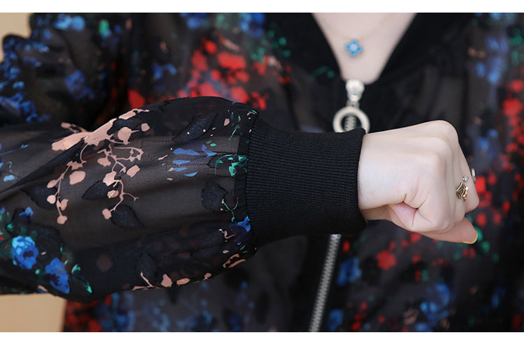 Chiffon long sleeve loose jacket