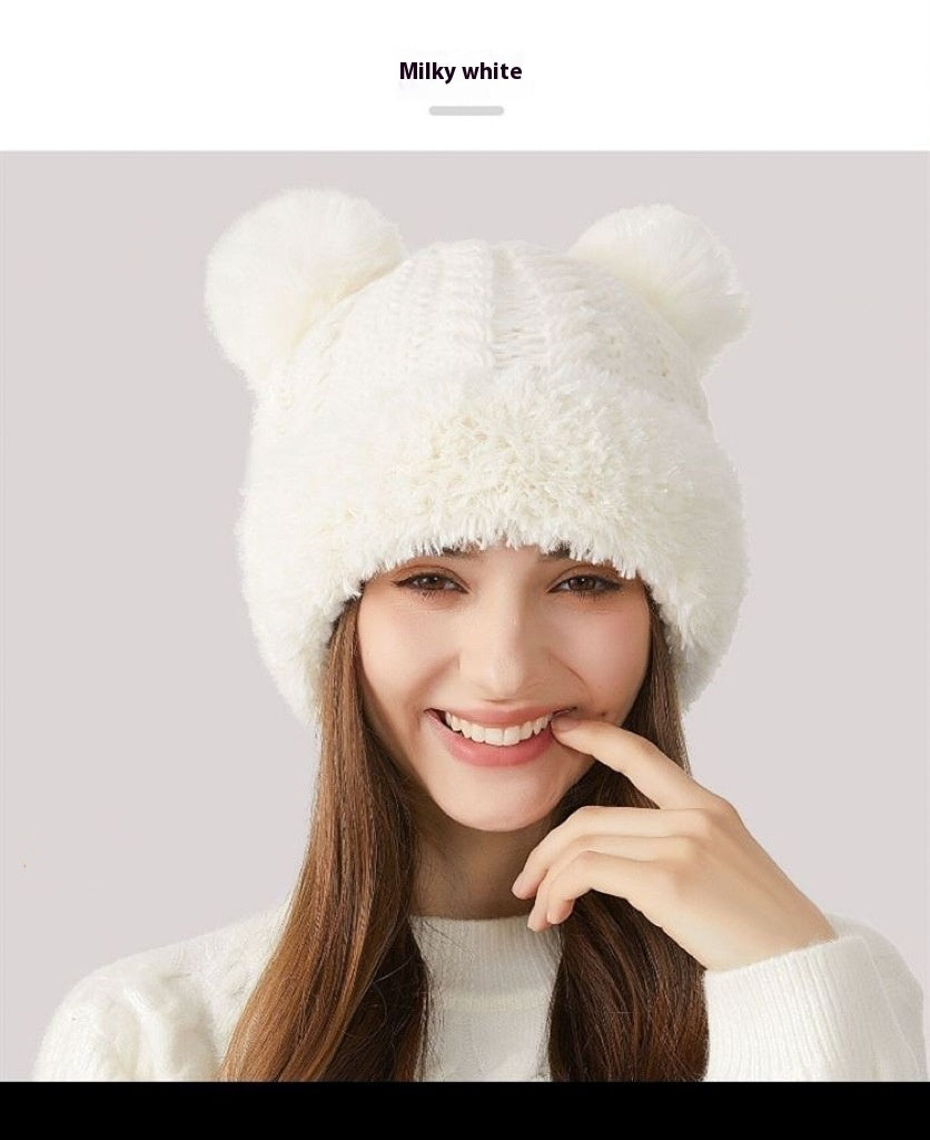 Cute Fur Knitted Winter Hat