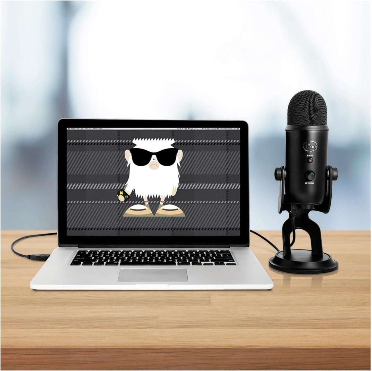 USB Microphone (Blackout) Bundle with Focus Pro Audio Headphones and Pop Filter (3 Items)