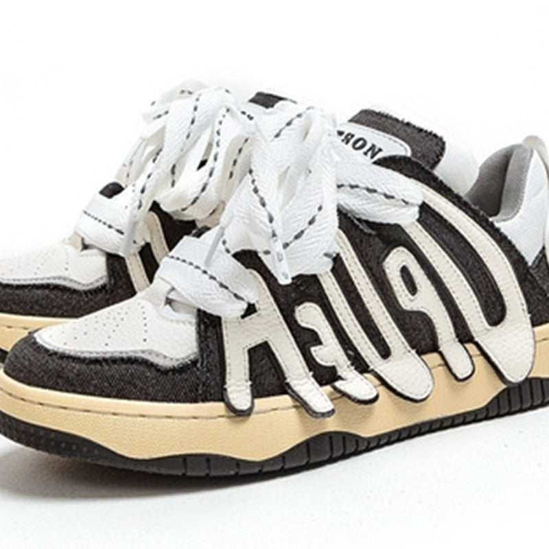 Men's And Women's Casual Sports Thick Bottom Alphabet Retro Sneakers - Prime Warehouse