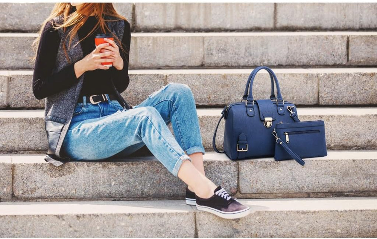 Fashionable Barrel Handbags Top Handle Shoulder Purses Vegan Leather Work Tote for Women
