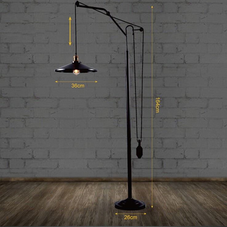 American Vintage Industrial Style Iron Living Room Bedroom Floor Lamp - Prime Warehouse