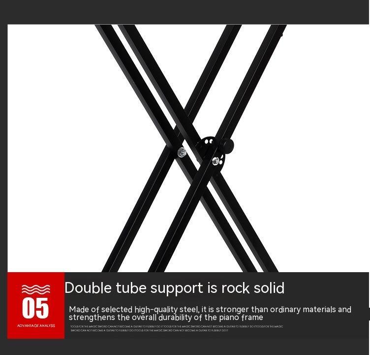 X-type Adjustable Double-tube Electronic Organ Rack Double-tube Keyboard Stand - Prime Warehouse