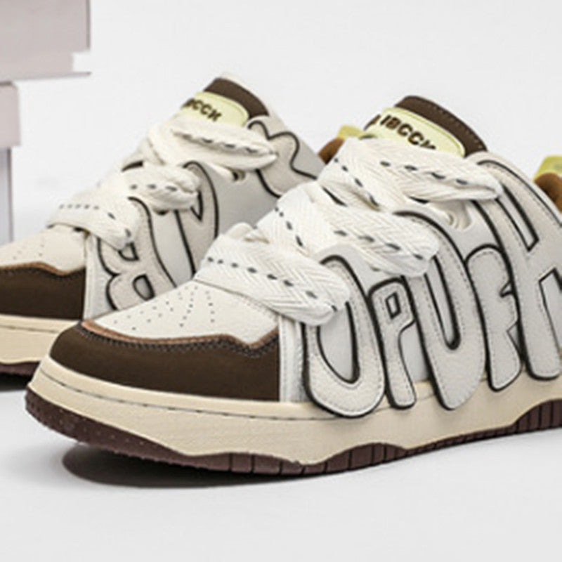 Men's And Women's Casual Sports Thick Bottom Alphabet Retro Sneakers - Prime Warehouse