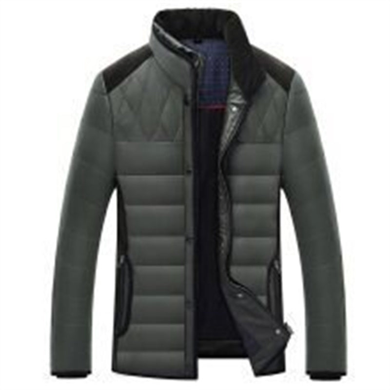 Men's Casual Stylish Fur Collar Down Jacket