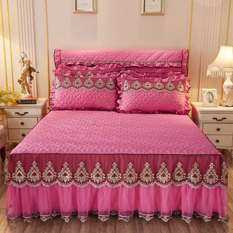 Royal Quilted Lace Bed Skirt Bed Liner
