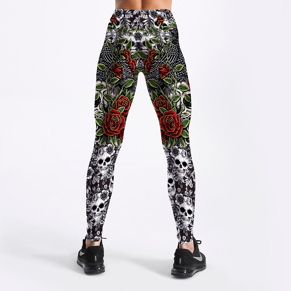 RosesSkulls YogaWorkout Leggings - Prime Warehouse