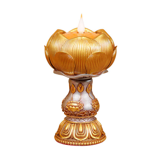 Electronic butter lamp lamp holder, lamp in front of Buddha, LED lamp, Buddha lamp, eight auspicious charging butter lamp, household - Prime Warehouse