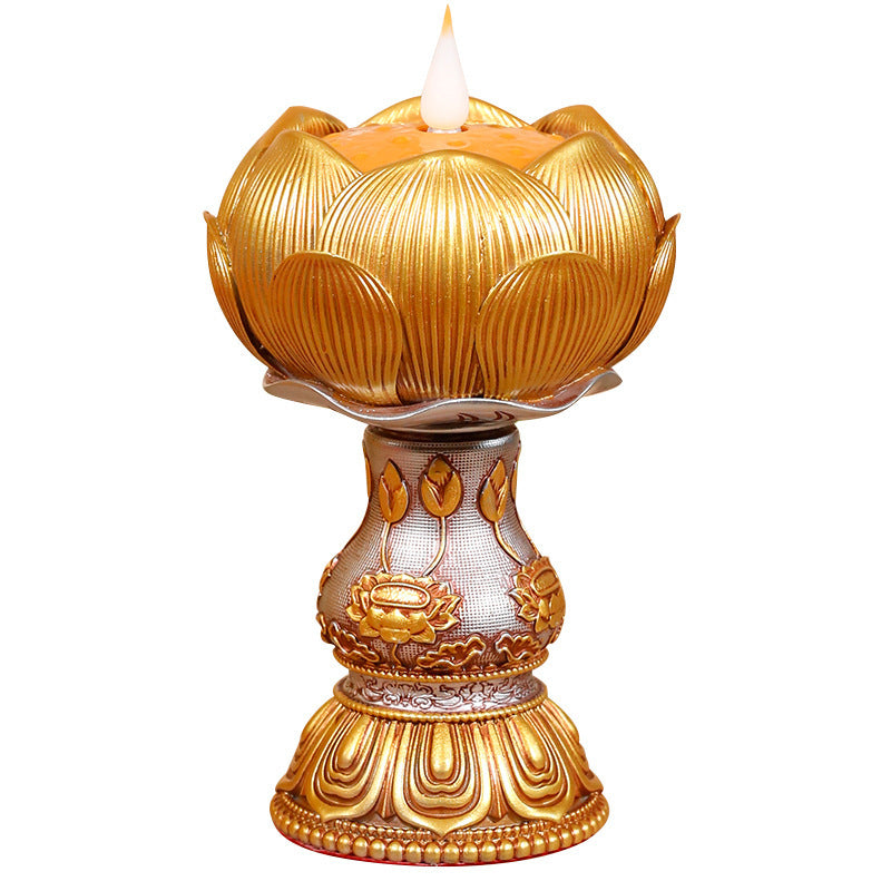 Electronic butter lamp lamp holder, lamp in front of Buddha, LED lamp, Buddha lamp, eight auspicious charging butter lamp, household - Prime Warehouse