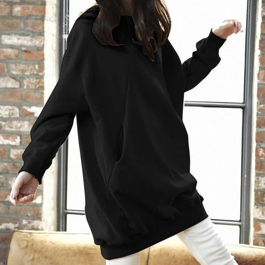 Women Casual Solid Sweatshirts Plus Size Tops Autumn - Prime Warehouse