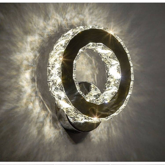 Crystal Wall Lamp Simple Led Living Room Background Wall Lamp Bedroom Bedside Lamp Corridor Wall Lamp - Prime Warehouse