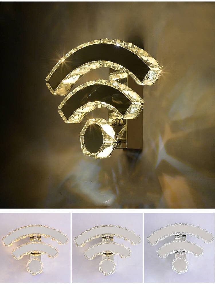 Crystal Wall Lamp Simple Led Living Room Background Wall Lamp Bedroom Bedside Lamp Corridor Wall Lamp - Prime Warehouse