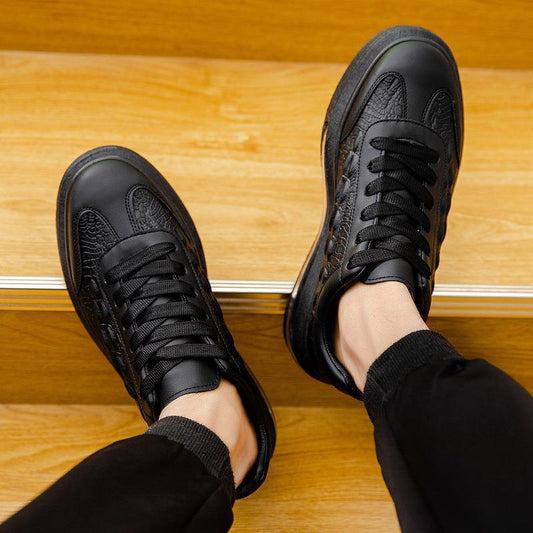 Trendy Leather Men's Shoes Fashion Casual Sneakers - Prime Warehouse