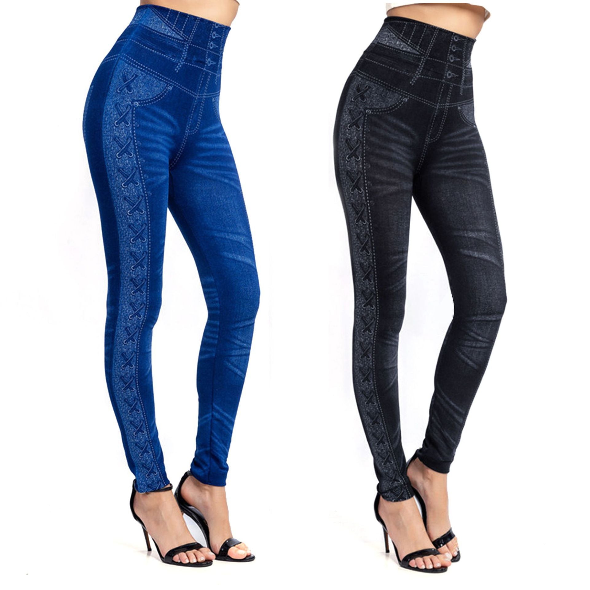Imitation denim leggings - Prime Warehouse