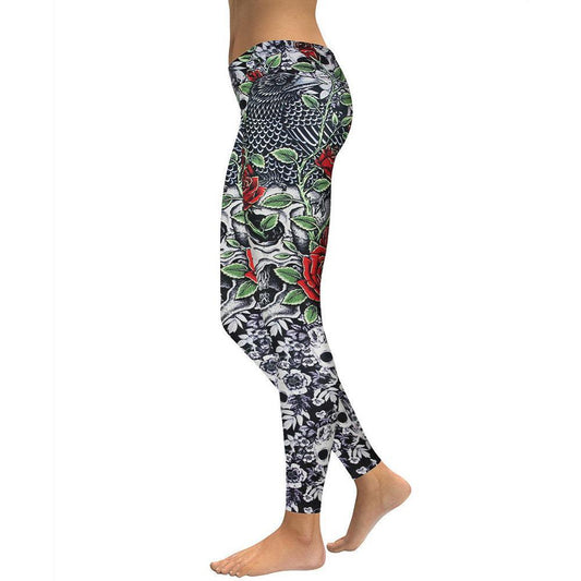 RosesSkulls YogaWorkout Leggings - Prime Warehouse