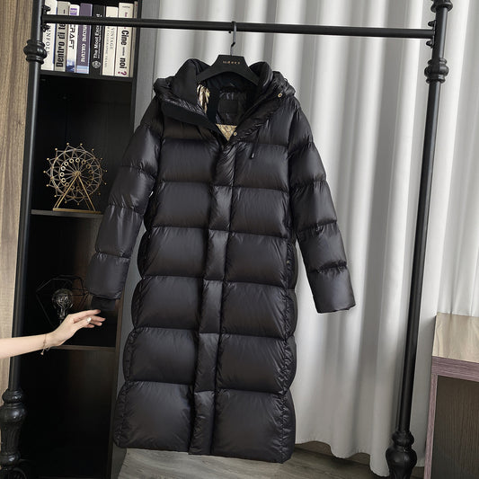 White Duck Down Mid-length Down Jacket Women - Prime Warehouse