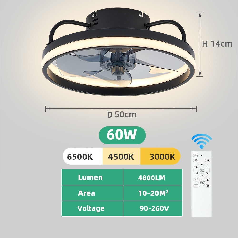 Simple Wrought Iron Fan Lamp Restaurant LED Electric Fan Lamp - Prime Warehouse
