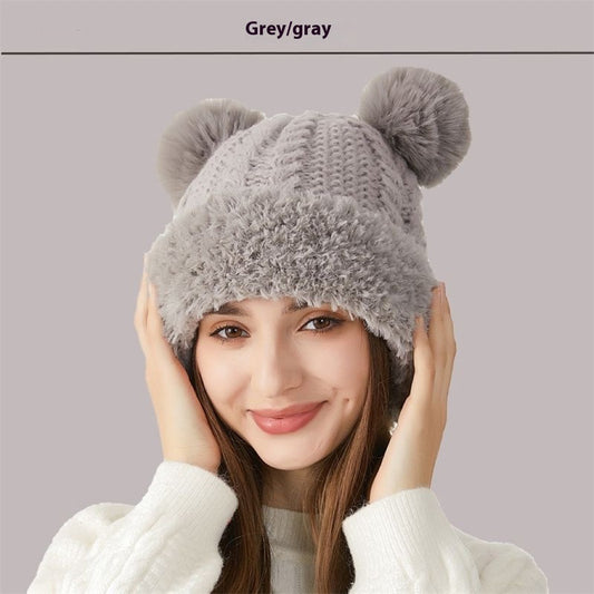 Cute Fur Knitted Winter Hat