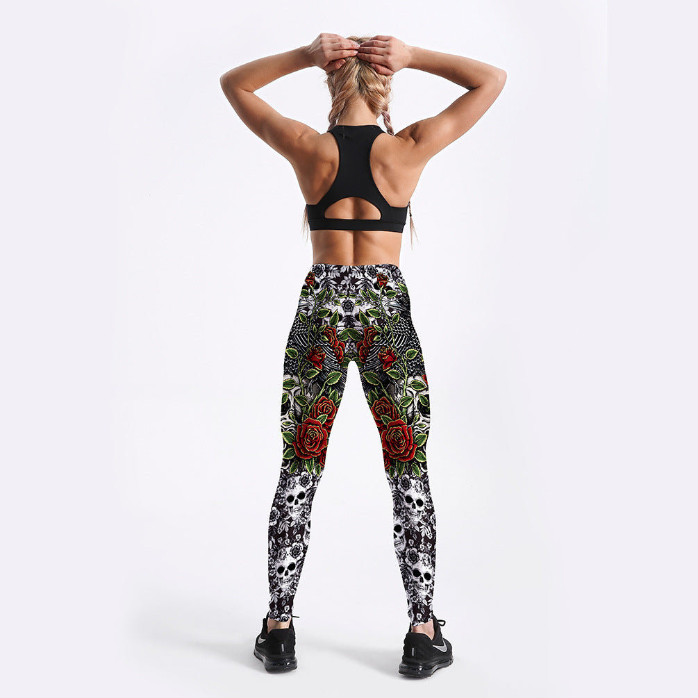 RosesSkulls YogaWorkout Leggings - Prime Warehouse